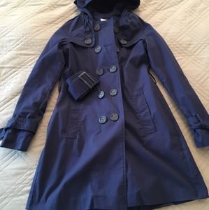 Bb Dakota | Navy hooded trench coat